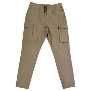 Kenneth Cole Mens Large Active Cargo Joggers Brown Slim Fit Lightweight Tech